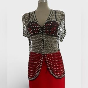 VENUS Black and Silver headed Knit Cardigan Size Medium